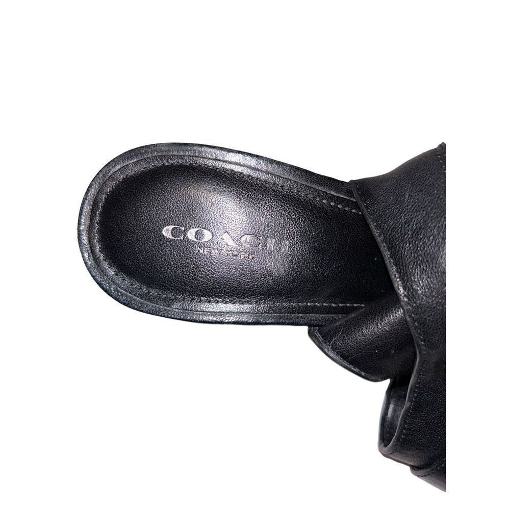 Coach Lafayette Black Leather Peep Toe Heels Size 9 - Picture 6 of 9